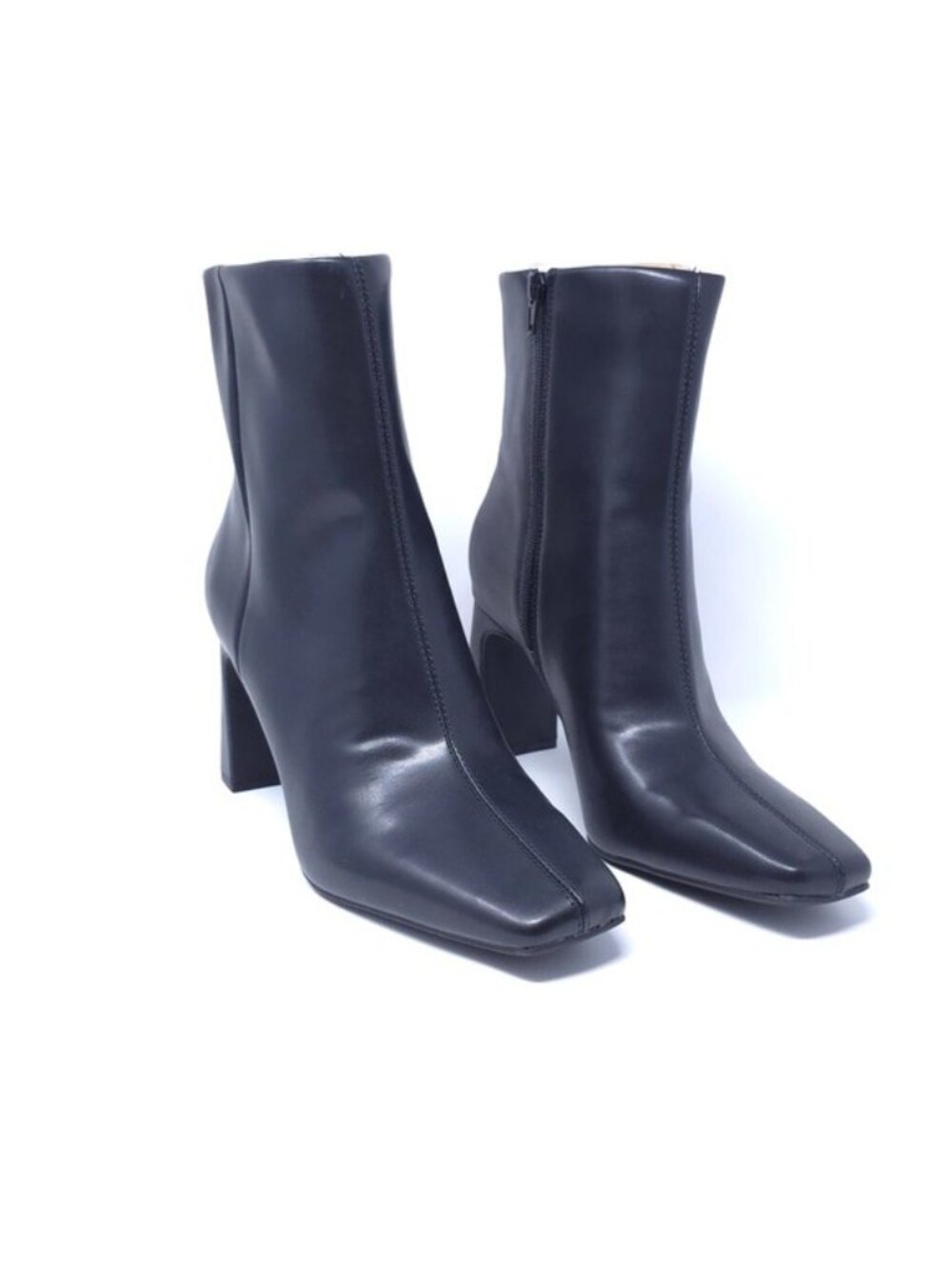 New INC Odelyap Black Faux Leather Square Toe Ankle Booties Women’s 11M - Picture 2 of 11